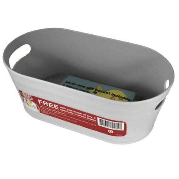 Gift Basket Kit for Baby Shower Kids Easter Birthdays Holiday 5pc Set Gray Oval - Picture 3 of 4